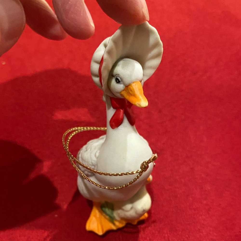 NIB/vintage rare Gorham “Christmas Goose with Gosling” porcelain ornament - Picture 6 of 9